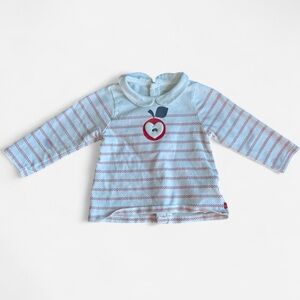 Charming Kids Long Sleeve Shirt with Apple Motif